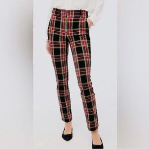 J. Crew Ruby Pant Stuart Plaid Straight Leg Pants - Black, Red, Yellow